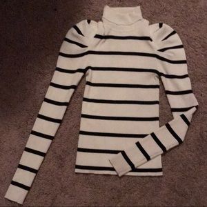 A striped turtleneck